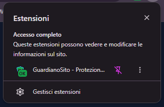 Come fissare l'estensione Guardiano